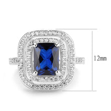 Load image into Gallery viewer, 3W1565 - Rhodium Brass Ring with Synthetic Spinel in London Blue