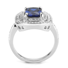 Load image into Gallery viewer, 3W1565 - Rhodium Brass Ring with Synthetic Spinel in London Blue