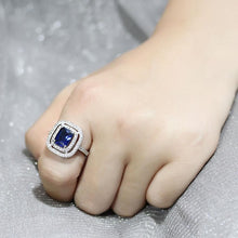 Load image into Gallery viewer, 3W1565 - Rhodium Brass Ring with Synthetic Spinel in London Blue