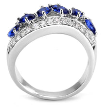 Load image into Gallery viewer, 3W1569 - Rhodium Brass Ring with Synthetic Spinel in London Blue