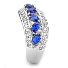 Load image into Gallery viewer, 3W1569 - Rhodium Brass Ring with Synthetic Spinel in London Blue