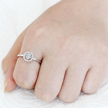 Load image into Gallery viewer, 3W1570 - Rhodium Brass Ring with AAA Grade CZ  in Clear