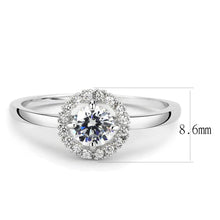 Load image into Gallery viewer, 3W1570 - Rhodium Brass Ring with AAA Grade CZ  in Clear