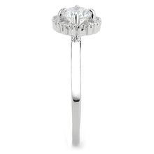 Load image into Gallery viewer, 3W1570 - Rhodium Brass Ring with AAA Grade CZ  in Clear