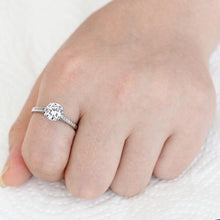 Load image into Gallery viewer, 3W1573 - Rhodium Brass Ring with AAA Grade CZ  in Clear