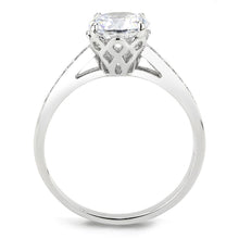 Load image into Gallery viewer, 3W1573 - Rhodium Brass Ring with AAA Grade CZ  in Clear