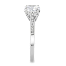 Load image into Gallery viewer, 3W1573 - Rhodium Brass Ring with AAA Grade CZ  in Clear