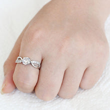 Load image into Gallery viewer, 3W1574 - Rhodium Brass Ring with AAA Grade CZ  in Clear