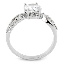 Load image into Gallery viewer, 3W1574 - Rhodium Brass Ring with AAA Grade CZ  in Clear