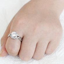 Load image into Gallery viewer, 3W1575 - Rhodium Brass Ring with AAA Grade CZ  in Clear