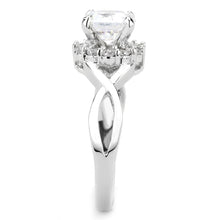 Load image into Gallery viewer, 3W1575 - Rhodium Brass Ring with AAA Grade CZ  in Clear