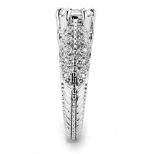 Load image into Gallery viewer, 3W1576 - Rhodium Brass Ring with AAA Grade CZ  in Clear