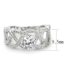 Load image into Gallery viewer, 3W1577 - Rhodium Brass Ring with AAA Grade CZ  in Clear