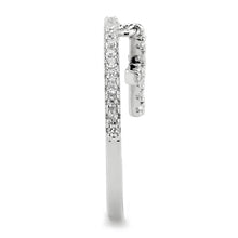 Load image into Gallery viewer, 3W1578 - Rhodium Brass Ring with AAA Grade CZ  in Clear
