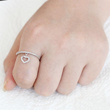 Load image into Gallery viewer, 3W1579 - Rhodium Brass Ring with AAA Grade CZ  in Clear