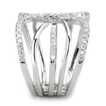 Load image into Gallery viewer, 3W1580 - Rhodium Brass Ring with AAA Grade CZ  in Clear