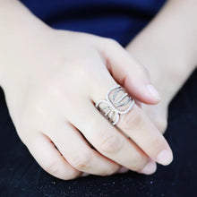 Load image into Gallery viewer, 3W1580 - Rhodium Brass Ring with AAA Grade CZ  in Clear