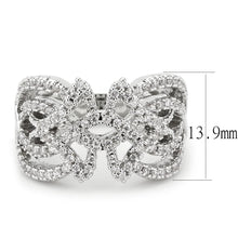 Load image into Gallery viewer, 3W1581 - Rhodium Brass Ring with AAA Grade CZ  in Clear