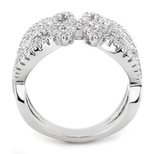 Load image into Gallery viewer, 3W1581 - Rhodium Brass Ring with AAA Grade CZ  in Clear