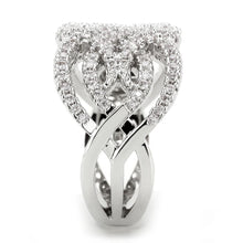 Load image into Gallery viewer, 3W1581 - Rhodium Brass Ring with AAA Grade CZ  in Clear