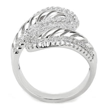 Load image into Gallery viewer, 3W1582 - Rhodium Brass Ring with AAA Grade CZ  in Clear