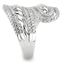 Load image into Gallery viewer, 3W1582 - Rhodium Brass Ring with AAA Grade CZ  in Clear