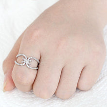 Load image into Gallery viewer, 3W1583 - Rhodium Brass Ring with AAA Grade CZ  in Clear