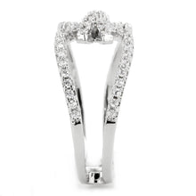 Load image into Gallery viewer, 3W1583 - Rhodium Brass Ring with AAA Grade CZ  in Clear