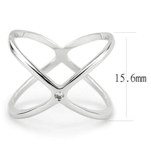Load image into Gallery viewer, 3W1584 - Rhodium Brass Ring with AAA Grade CZ  in Clear