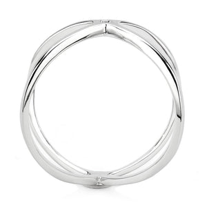 3W1584 - Rhodium Brass Ring with AAA Grade CZ  in Clear