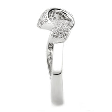Load image into Gallery viewer, 3W1585 - Rhodium Brass Ring with AAA Grade CZ  in Clear