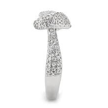 Load image into Gallery viewer, 3W1585 - Rhodium Brass Ring with AAA Grade CZ  in Clear