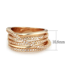 Load image into Gallery viewer, 3W1586 - Rose Gold Brass Ring with AAA Grade CZ  in Clear