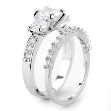 Load image into Gallery viewer, 3W1588 - Rhodium Brass Ring with AAA Grade CZ  in Clear