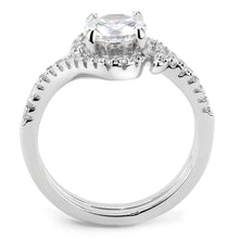 Load image into Gallery viewer, 3W1591 - Rhodium Brass Ring with AAA Grade CZ  in Clear