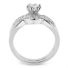 Load image into Gallery viewer, 3W1592 - Rhodium Brass Ring with AAA Grade CZ  in Clear