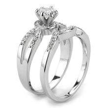 Load image into Gallery viewer, 3W1592 - Rhodium Brass Ring with AAA Grade CZ  in Clear