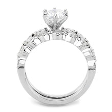 Load image into Gallery viewer, 3W1593 - Rhodium Brass Ring with AAA Grade CZ  in Clear