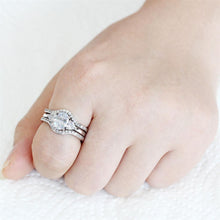 Load image into Gallery viewer, 3W1594 - Rhodium Brass Ring with AAA Grade CZ  in Clear