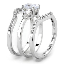 Load image into Gallery viewer, 3W1594 - Rhodium Brass Ring with AAA Grade CZ  in Clear