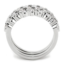 Load image into Gallery viewer, 3W1595 - Rhodium Brass Ring with AAA Grade CZ  in Clear
