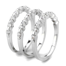 Load image into Gallery viewer, 3W1595 - Rhodium Brass Ring with AAA Grade CZ  in Clear