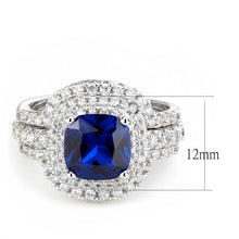 Load image into Gallery viewer, 3W1599 - Rhodium Brass Ring with Synthetic Spinel in London Blue