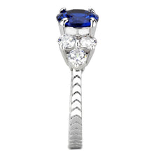 Load image into Gallery viewer, 3W1601 - Rhodium Brass Ring with AAA Grade CZ  in London Blue