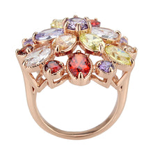 Load image into Gallery viewer, 3W1603 - Rose Gold Brass Ring with AAA Grade CZ in MultiColor