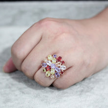 Load image into Gallery viewer, 3W1603 - Rose Gold Brass Ring with AAA Grade CZ in MultiColor