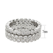 Load image into Gallery viewer, 3W1605 - Rhodium Brass Ring with AAA Grade CZ in Clear