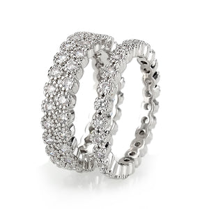 3W1605 - Rhodium Brass Ring with AAA Grade CZ in Clear