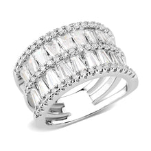 Load image into Gallery viewer, 3W1606 - Rhodium Brass Ring with AAA Grade CZ in Clear