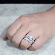 Load image into Gallery viewer, 3W1606 - Rhodium Brass Ring with AAA Grade CZ in Clear